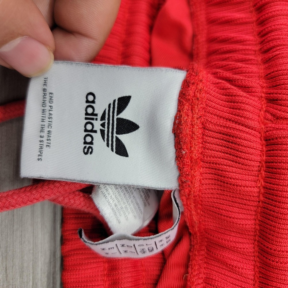 Adidas Pants Mens Medium Red Black Woven Track Colorblock Side Stripe HC2078 - Picture 13 of 16